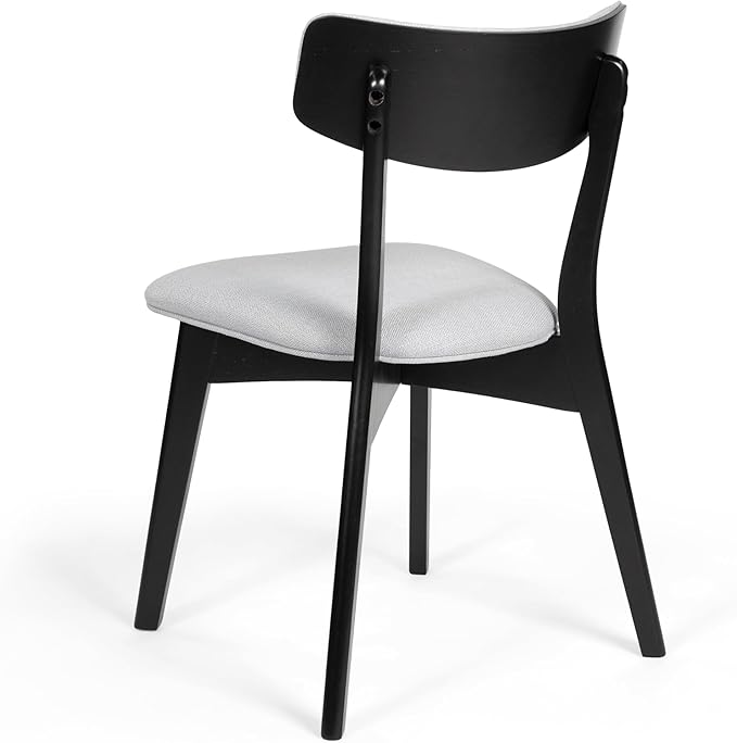 Christopher Knight Home Chazz Dining Chair, 19.75 "W x 19.75 "D x 31 "H, Chaz,Light Gray/Matte Black - LeafyLoom