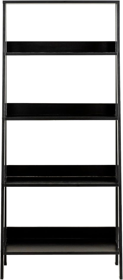 Walker Edison Sophia Modern 4 Shelf Ladder Bookcase , 55 Inch, Black - LeafyLoom