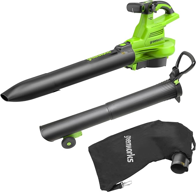 Greenworks 40V (230 MPH / 505 CFM / 75+ Compatible Tools) Cordless Brushless Leaf Blower / Vacuum, Tool Only - LeafyLoom