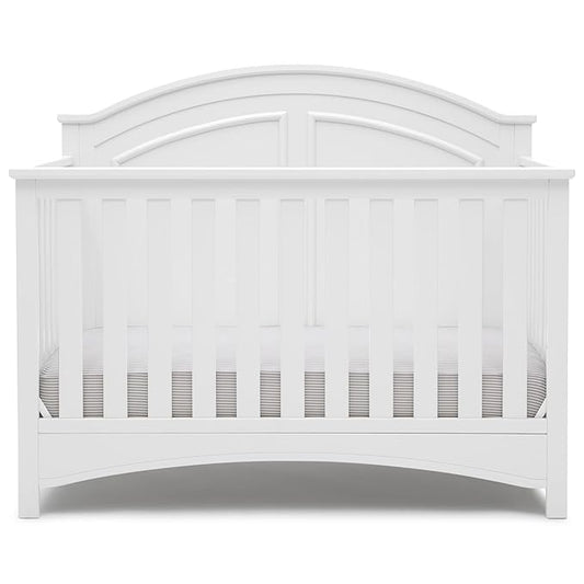 Delta Children Perry 6-in-1 Convertible Crib - Greenguard Gold Certified, Bianca White - LeafyLoom