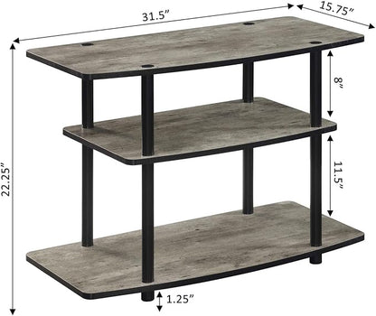 Convenience Concepts Designs2Go 3 Tier TV Stand, 31.5", Faux Birch/Black - LeafyLoom