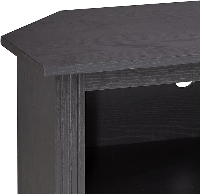 ROCKPOINT 58inch Corner TV Stand,Home Living Room Storage Console, Entertainment Center, TV Console Table,Black - LeafyLoom