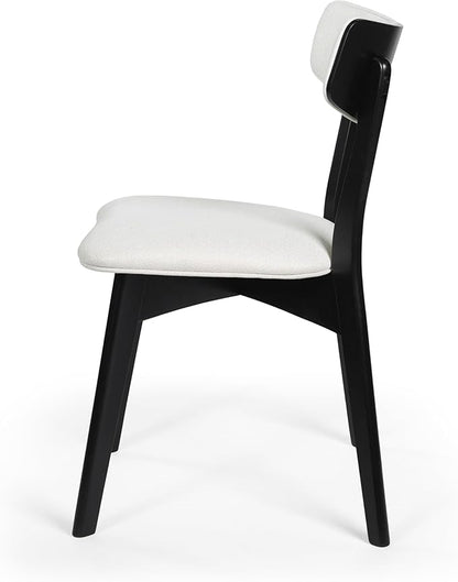 Christopher Knight Home Chazz Dining Chair, 19.75 "W x 19.75 "D x 31 "H, Chaz,Light Beige/Matte Black - LeafyLoom