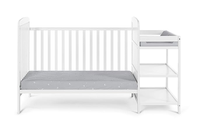 Suite Bebe Ramsey 3 in 1 Convertible Crib and Changer in White - LeafyLoom