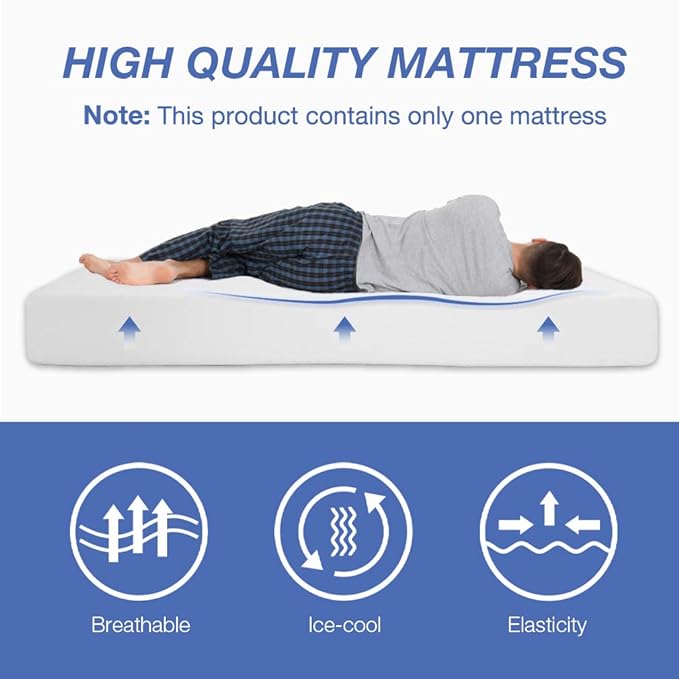 6/8/10/12 inch Gel Memory Foam Mattress for Cool Sleep & Pressure Relief, Medium Firm Mattresses CertiPUR-US Certified/Bed-in-a-Box/Pressure Relieving (8 in, Queen) - LeafyLoom