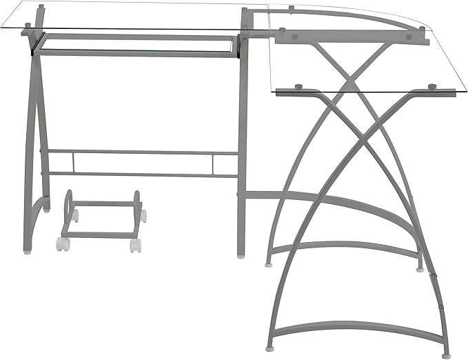 NicBex Laik-DW-00062-DX Desks, 51" W x 51" D x 28" H, Silver - LeafyLoom