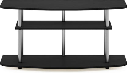 Furinno Frans Turn-N-Tube TV Stand for TV Size up to 43 Inch, 3-Tier, Black Oak - LeafyLoom