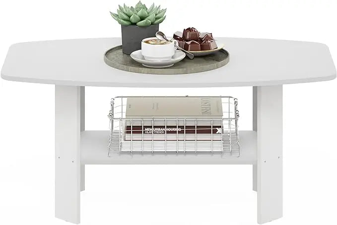 Furinno Simple Design, Coffee Table, White - LeafyLoom