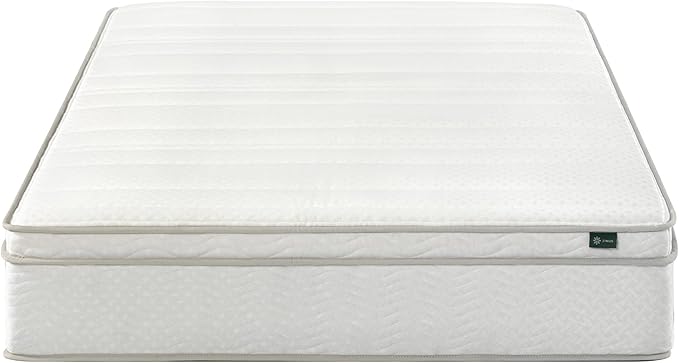 ZINUS 12 Inch Foam and Spring Hybrid Mattress [New Version], Queen, Fiberglass free, Medium Firmness, Durable Support, Certified Safe Foams & Fabric, Mattress in A Box - LeafyLoom