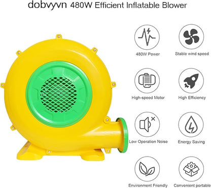 Air Blower 480 Watts, Bounce House Blower for inflatables Jump House, Inflatable Castle and Jump Slides, Efficient and Convenient Commercial Inflatable Blower for Bounce House (Style B-480W) - LeafyLoom