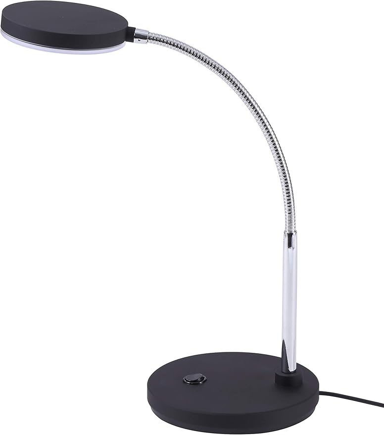 Bostitch Office LED Metal Gooseneck Desk Lamp, Flicker Free, Adjustable Head (VLED1800BK), Black - LeafyLoom