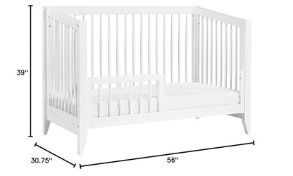 Babyletto Sprout 4-in-1 Convertible Crib with Toddler Bed Conversion Kit in White, Greenguard Gold Certified - LeafyLoom