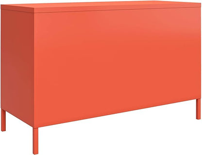 Novogratz Cache 2 Door Metal Locker Accent Storage Cabinet, Orange - LeafyLoom