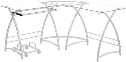 NicBex Laik-DW-00063-DX Desks, 51" W x 51" D x 28" H, White - LeafyLoom