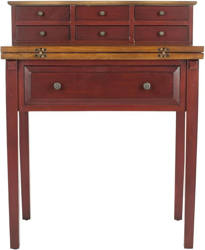 Safavieh American Homes Collection Abigail Egyptain Red and Oak Fold Down Desk - LeafyLoom