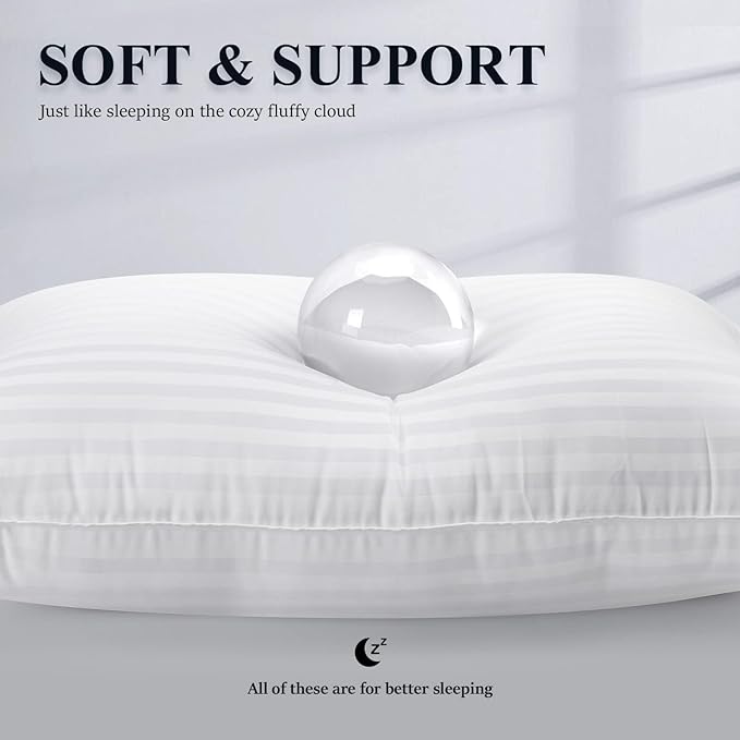 COZSINOOR Bed Pillows Queen Size: Hotel Quality Set of 2 - Down Alternative Microfiber Filled for Back, Stomach, Side Sleepers, Breathable & Skin-Friendly - LeafyLoom