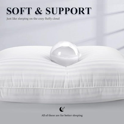 COZSINOOR Bed Pillows Queen Size: Hotel Quality Set of 2 - Down Alternative Microfiber Filled for Back, Stomach, Side Sleepers, Breathable & Skin-Friendly - LeafyLoom