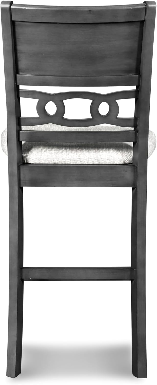 New Classic Furniture Gia Counter Dining Chair (Set of Four), Light Gray Fabric Upholstered Seat & Back Rest, Gray - LeafyLoom