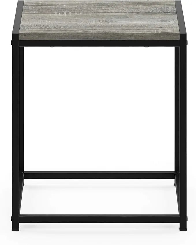 FURINNO Camnus Modern Living End Table, French Oak Grey, 15.75 in x 15.75 in x 17.83 in - LeafyLoom