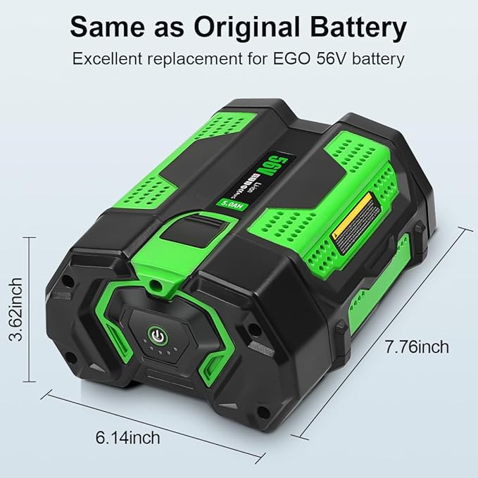 5.0Ah 56V Li-ion Battery Replacement for EGO 56V Battery with Holder Compatible with 56 Volt BA1400T BA4200 ST1502LB CS1604 LB4800 LB5804 HT2400 Crodless Tools - LeafyLoom