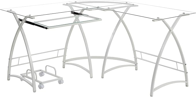 NicBex Laik-DW-00063-DX Desks, 51" W x 51" D x 28" H, White - LeafyLoom