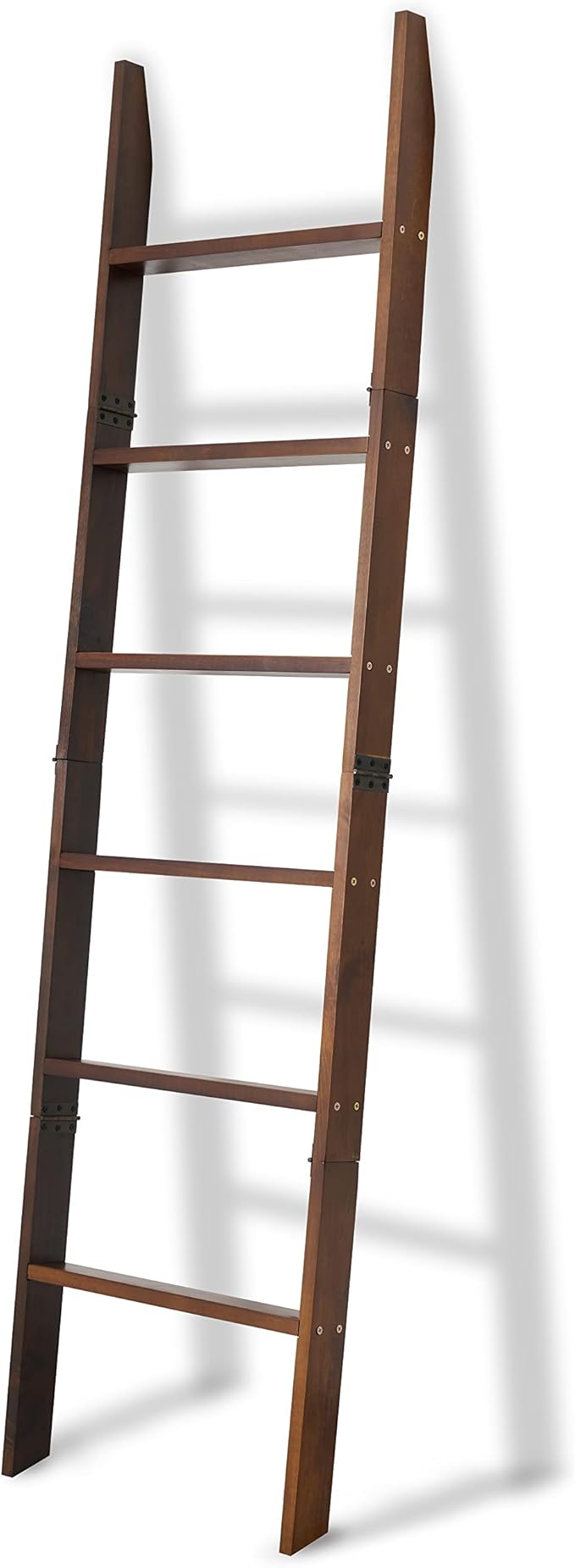 VASGOR 68" Blanket Ladder Wooden Decorative, Wall Leaning Blanket Holder Rack (Rustic) - LeafyLoom