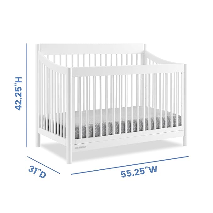 Delta Children Brooks 6-in-1 Convertible Crib - Greenguard Gold Certified, Bianca White - LeafyLoom