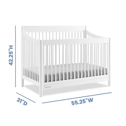 Delta Children Brooks 6-in-1 Convertible Crib, Bianca White + Simmons Kids Quiet Nights Breathable Crib Mattress with Removable/Machine Washable Cover (Bundle) - LeafyLoom