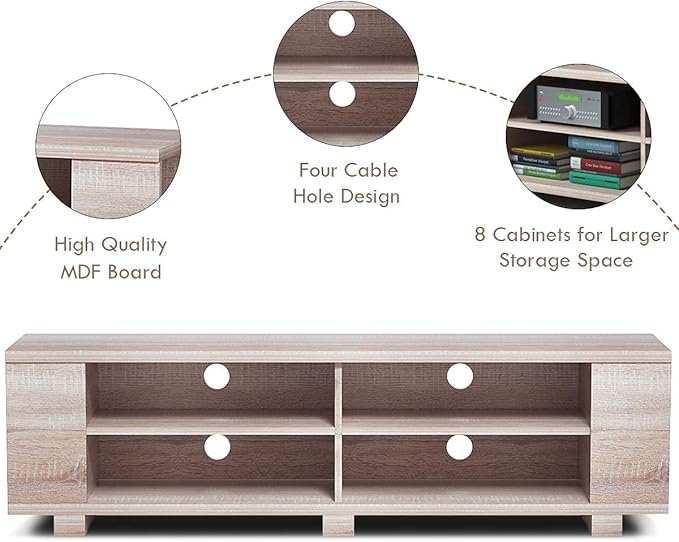 Wood TV Stand, Large - LeafyLoom