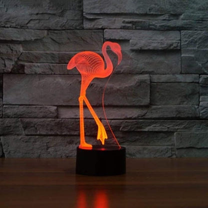 Optical Illusion 3D Flamingos Night Light 16 Colors Changing USB Powered Remote Control Touch Switch Decor Lamp LED Table Desk Lamp Children Kids Christmas Xmas Brithday Gift - LeafyLoom