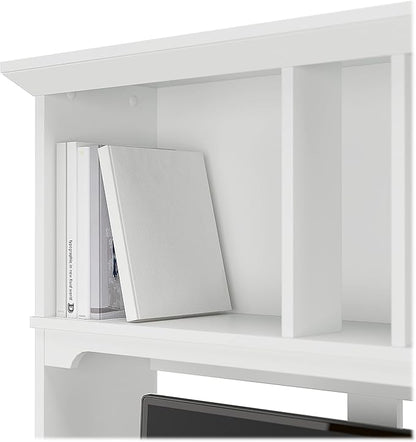 Salinas Casual Hutch for L-Shaped Desk, Pure White - LeafyLoom