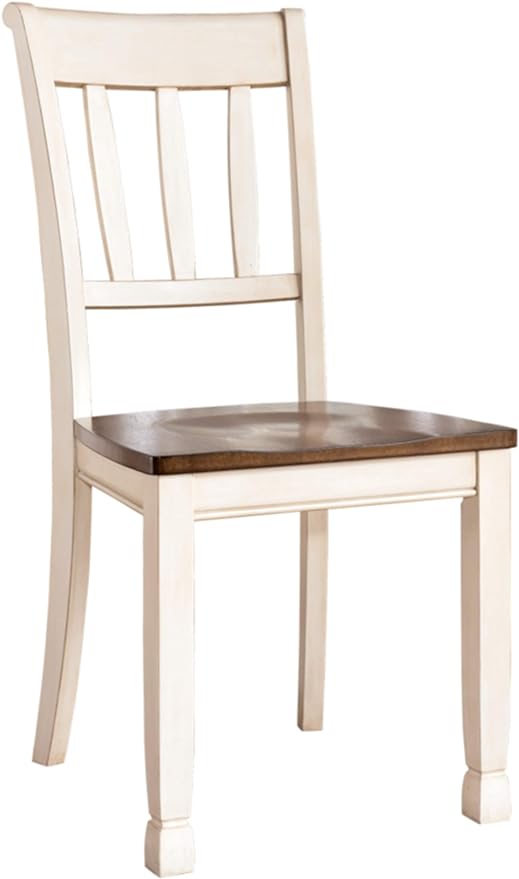 Signature Design by Ashley Whitesburg Cottage Rake Back Dining Chair, Set of 2, Brown & Off-White - LeafyLoom