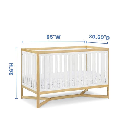 Delta Children Tribeca 4-in-1 Baby Convertible Crib, Bianca White/Natural - LeafyLoom