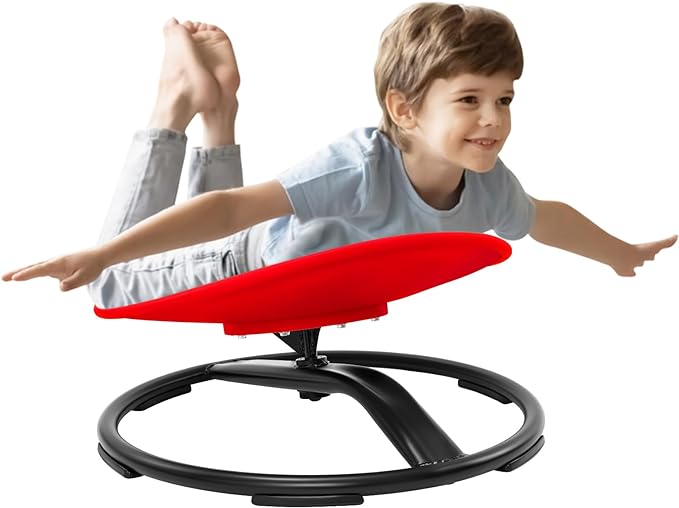 Zhenx Spinning Chair for Kids, Autism Kids Swivel Chair, Kids Sensory Chair, Spinning Chair for Autistic Kids & ADHD Children, Sit and Spin Training Body Coordination(Red) - LeafyLoom