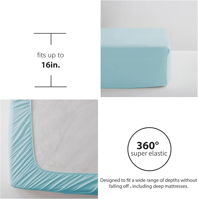 Anluoer Twin Comforter Set, Sky Blue Tufted Bed in a Bag 5 Pieces with comforters and sheets, All Season Bedding Sets with 1 Comforter, 1 PillowShams, 1 Pillowcases, 1 Flat Sheet, 1 Fitted Sheet - LeafyLoom