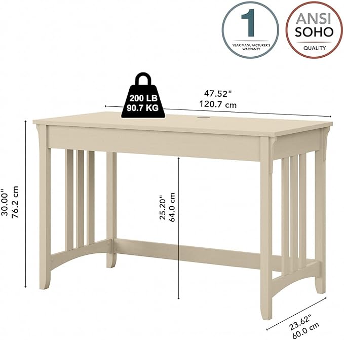 Bush Furniture Salinas Hutch, Desk Attachment with Shelf Storage for Home Office, 60W, Cape Cod Gray - LeafyLoom