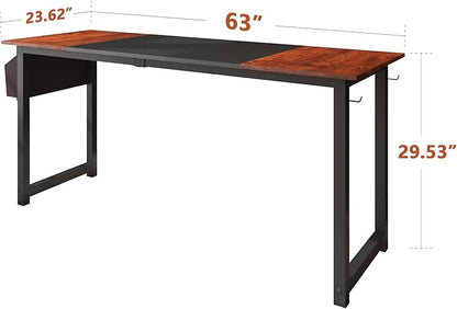 63 inch Sandalwood Splicing Desk, Writing Table, Game Desk, Writing Desk, Computer Desk - LeafyLoom