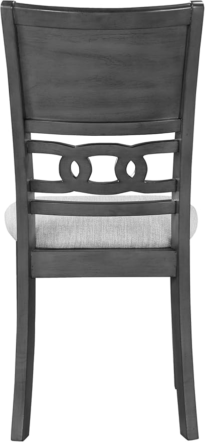 New Classic Furniture Gia Dining Chair (Set of Six), Light Gray Fabric Upholstered Seat & Back Rest, Gray - LeafyLoom