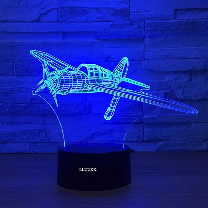 Visual 3D Night light Desk Lamp Plane Aircraft Airplain toys Table decoration household accessories Kids gift boys festival - LeafyLoom