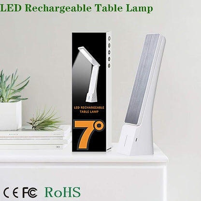 rozky Rechargeable Table Lamp, Battery Operated LED Modern Desk Lamp, Touch Sensitive Control,Mini/Cordless/Portable Lamp,3 Brightness and 3 Color Modes Dimmable, for Home,Travel,Task (White) - LeafyLoom