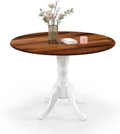 Round Dining Table, Walnut - LeafyLoom