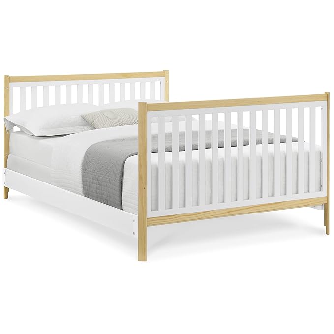 Delta Children Tribeca 4-in-1 Baby Convertible Crib, Bianca White/Natural - LeafyLoom