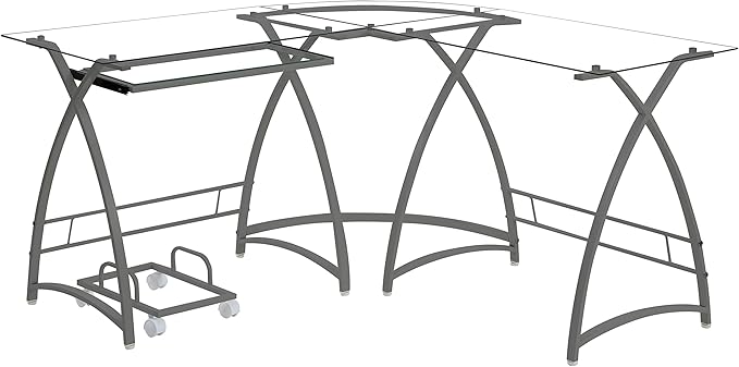 NicBex Laik-DW-00062-DX Desks, 51" W x 51" D x 28" H, Silver - LeafyLoom