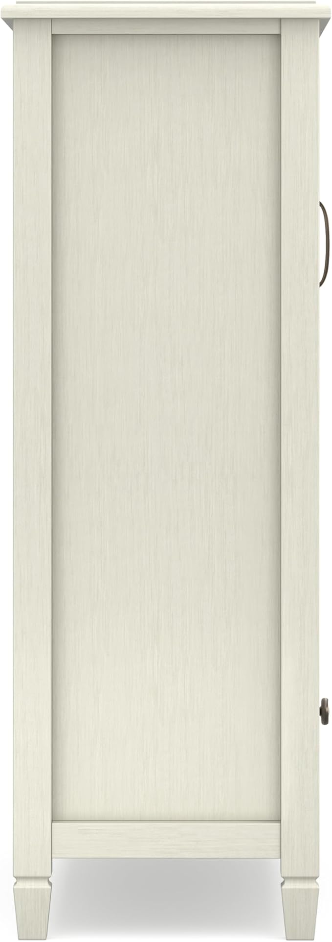 SIMPLIHOME Connaught Low Storage Cabinet, 46 inch, Antique White - LeafyLoom