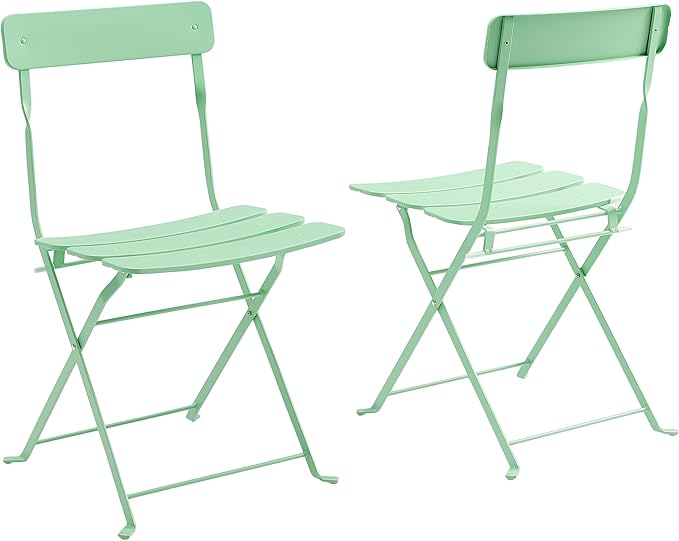 Crosley Furniture CF7390-MN Karlee Retro Metal Indoor/Outdoor 3-Piece Bistro Set with Table and 2 Chairs, Mint - LeafyLoom