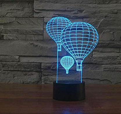 FXUS 3D Hot Air Balloon Night Light Remote Control Touch Switch 16 Color Change LED Light Table Desk Lamp Home Decoration Toy Birthday Xmas Kid Children Gift - LeafyLoom