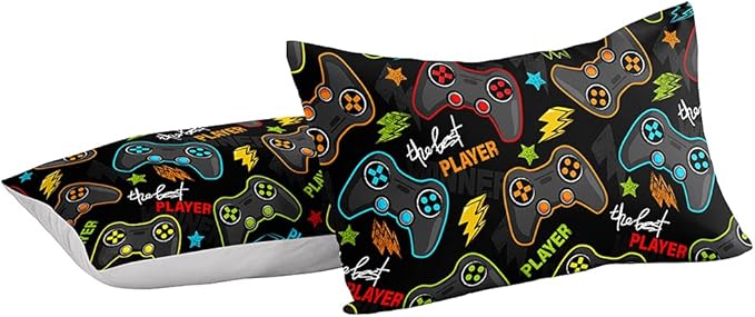 Gaming Comforter for Boys Teen,Game Contoller Bedding Set for Boys Kids,Down Alternative Comforter for All Season,Gamer Home Decor for Boys Comforter Set (Comforter-Game25, Queen) - LeafyLoom