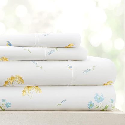 Linen Market 3 Piece Twin Bedding Sheet Set (Light Blue Floral) - Sleep Better Than Ever with These Ultra-Soft & Cooling Bed Sheets for Your Twin Size Bed - Deep Pocket Fits 16" Mattress - LeafyLoom