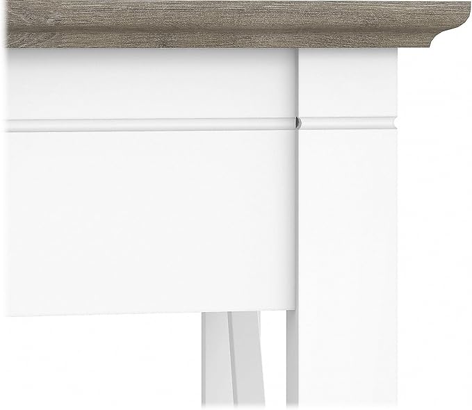 Bush Furniture Key West 60W L Shaped Desk with 2 Drawer Mobile File Cabinet in Pure White and Shiplap Gray - LeafyLoom