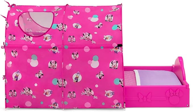 Delta Children Sleep and Play Toddler Bed with Tent, Minnie Mouse - LeafyLoom